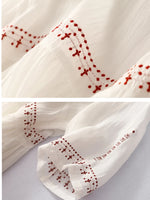 Load image into Gallery viewer, Summer New Dresses for Women LOOSE Embroidery Vintage Dress Streetwear Long Dresses Women Clothing Robe O-Neck White Dress