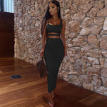 Load image into Gallery viewer, Women Dress Elegant Long Dresses Party Night Dress Women Dresses Woman Female Clothing Sexy Pleated Hollowout Two-piece Dress