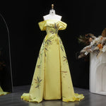 Load image into Gallery viewer, Sharon Said Evening Dresses Elegant Sheath Satin Beaded Dubai Luxury Formal Party Wedding Prom Gowns Over Skirt SS447 Customized