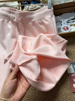 Load image into Gallery viewer, New Light Pink Drawstring Sweatpant Woman Spring Raw Hem Low Waist Straight Long Pants Casual All-match Cotton Sport Trousers