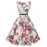 Load image into Gallery viewer, Women Dress Vintage Robe Audrey Hepburn Rockabilly Retro Sleeveless Print Party dresses Summer Vestidos