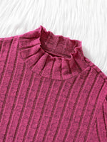 Load image into Gallery viewer, Women's bright pink knitted dress - slim design, warm and comfortable ribbed fabric, suitable for daily wear