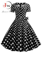 Load image into Gallery viewer, Women Summer Dress Elegant Retro Vintage 50s 60s Robe Rockabilly Swing Pinup Dresses Casual Red Party Vestidos