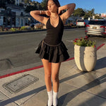 Load image into Gallery viewer, Women's Dresses 2025 Halter Pink Mini Dresses Chic v Neck Layer Ruffles Hem Dress A Line Vestido Summer Ladies Street Party Wear