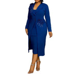 Load image into Gallery viewer, Women Dress Sets Two Pieces Set Matching Set Casual Elegant Flower V Neck Suit Coat Mid Calf Slip Dress Party Night 2025 Work