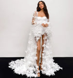 Load image into Gallery viewer, Modern Women Bathrobe Evening Dresses Nightgowns 3D Butterflies Loungewear Home Clothes Female Party Sleepwear Rayon Customized