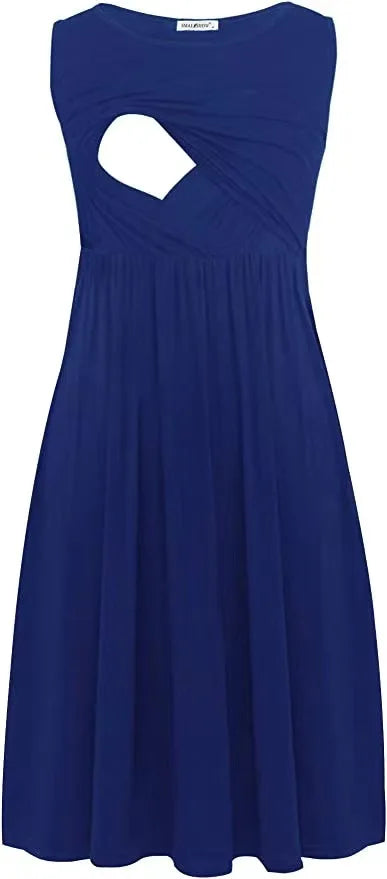 Maternity Dresses Fashion Striped Dress Summer Dress Loose Simple Sleeveless Dress Women's Clothing