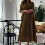 Load image into Gallery viewer, Womens Dresses Fashion 2025 Pleated Clothing Womens 2 Piece Outfit Two Piece Sets Metallic Fabrics Casual Long Dresses