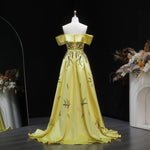 Load image into Gallery viewer, Sharon Said Evening Dresses Elegant Sheath Satin Beaded Dubai Luxury Formal Party Wedding Prom Gowns Over Skirt SS447 Customized