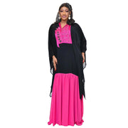 African Dresses For Women Luxury Boubou Material Rich Embroidery Design Long Dress With Scarf