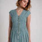 Load image into Gallery viewer, Women's Dress 2026 Summer European Style Deep V Sleeveless Pleated Elegant Chic Drawstring Street Fashion Women's Dress