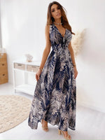 Load image into Gallery viewer, Women's Print Dress Fashion V-Neck Sleeveless High Waist Loose Dresses Robe Femme Casual Party Holiday Dresses For Women Summer