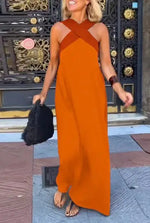 Load image into Gallery viewer, Summer Fashion Dresses For Women Sleeveless Solid Color Square-neck Casual Simple Elegant Suspender Loose Long Dresses 2025 New