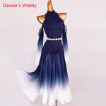 Load image into Gallery viewer, Modern Dance Dress Stand-Up Collar Mesh Sleeve Long Skirt Performance Clothing High-End Custom Child Woman Competition Clothes
