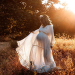 Load image into Gallery viewer, Photography Dress For Women Comfortable Linen Cotton Long Sleeved V-neck Dress Maternity Dresses For Photo Shoot Dress