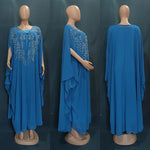 Load image into Gallery viewer, Muslim Dress for Women Loose Batwing Sleeved Beaded Long Abaya Dress Kaftan Abayas Islamic Robe Two Piece Set