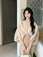 Load image into Gallery viewer, New Women's Dress - Summer Style, Elegant, Fashionable, Loose-fitting, Batwing Sleeve, V-neck, Long Pleated Dress