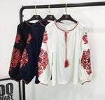 Load image into Gallery viewer, Bohemian Embroidered Dress for Women, Boho, Flower, O-Neck, Lantern Long Sleeve, High Waist, Cotton, White, Spring