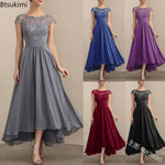 Load image into Gallery viewer, 2026 Women's Elegant Evening Dresses O-Neck Sleeveless A-LINE Lace Chiffon Long Dresses Simple Prom High Waist Dress Female Robe