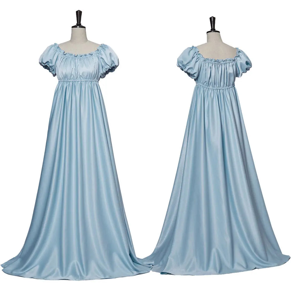 Medieval Dress Women Off Shoulder Renaissance Victorian Regency Dress Costume Wench Retro Gown Halloween For Women Pink Blue