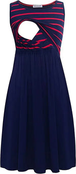 Load image into Gallery viewer, Maternity Dresses Fashion Striped Dress Summer Dress Loose Simple Sleeveless Dress Women's Clothing