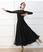 Load image into Gallery viewer, Ballroom Dancing Dresses Women Simple Black Elegant Flamenco Modern Dance Skirt Lady's Standard Waltz Ballroom Dance Dress