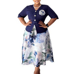 Load image into Gallery viewer, Elegant Dresses for Women New Style 2026 O Neck Half Sleeve Buttons Decorate High Waisted Printed A Line Mid Calf Birthday Dress