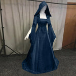 Load image into Gallery viewer, Women's medieval retro style wedding dress 8-color hooded waist dress cosplay