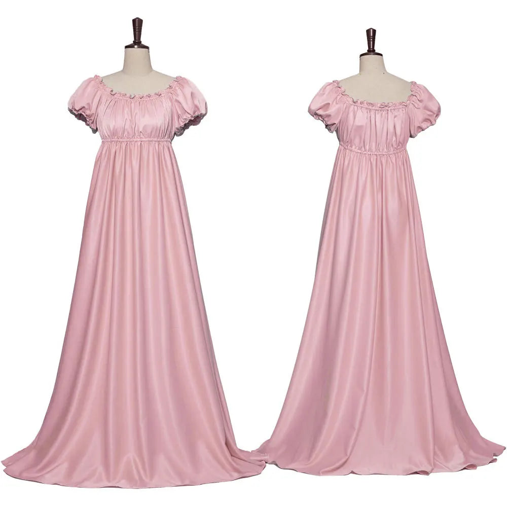 Medieval Dress Women Off Shoulder Renaissance Victorian Regency Dress Costume Wench Retro Gown Halloween For Women Pink Blue
