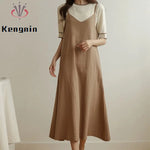 Load image into Gallery viewer, Dresses for Women 2025 Loose Elegant Dress Woman Sexy Sleeveless Spaghetti Strap Pockets Cotton Off The Shoulder Dress KE1409