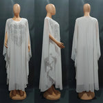 Load image into Gallery viewer, Muslim Dress for Women Loose Batwing Sleeved Beaded Long Abaya Dress Kaftan Abayas Islamic Robe Two Piece Set