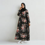 Load image into Gallery viewer, Muslim Dresses Women Maxi Dresses Mujer Vestidoes Female Loose Dresses Full Sleeve Printed Floral Casual Robe Long Dress