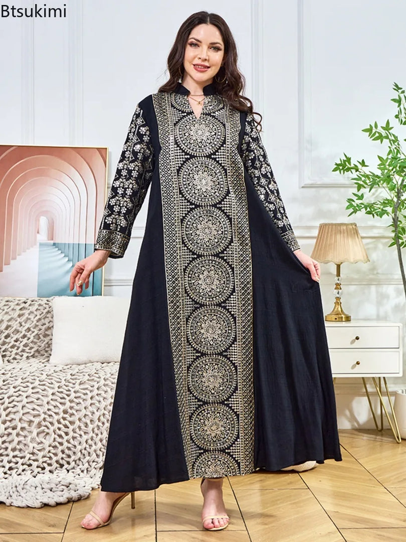 Women Elegant Dresses Eid Muslim Sequins Maxi Dress Jalabiya Morocco Party Robe Evening Dresses Dubai Abaya Kaftan Arab Vestidos