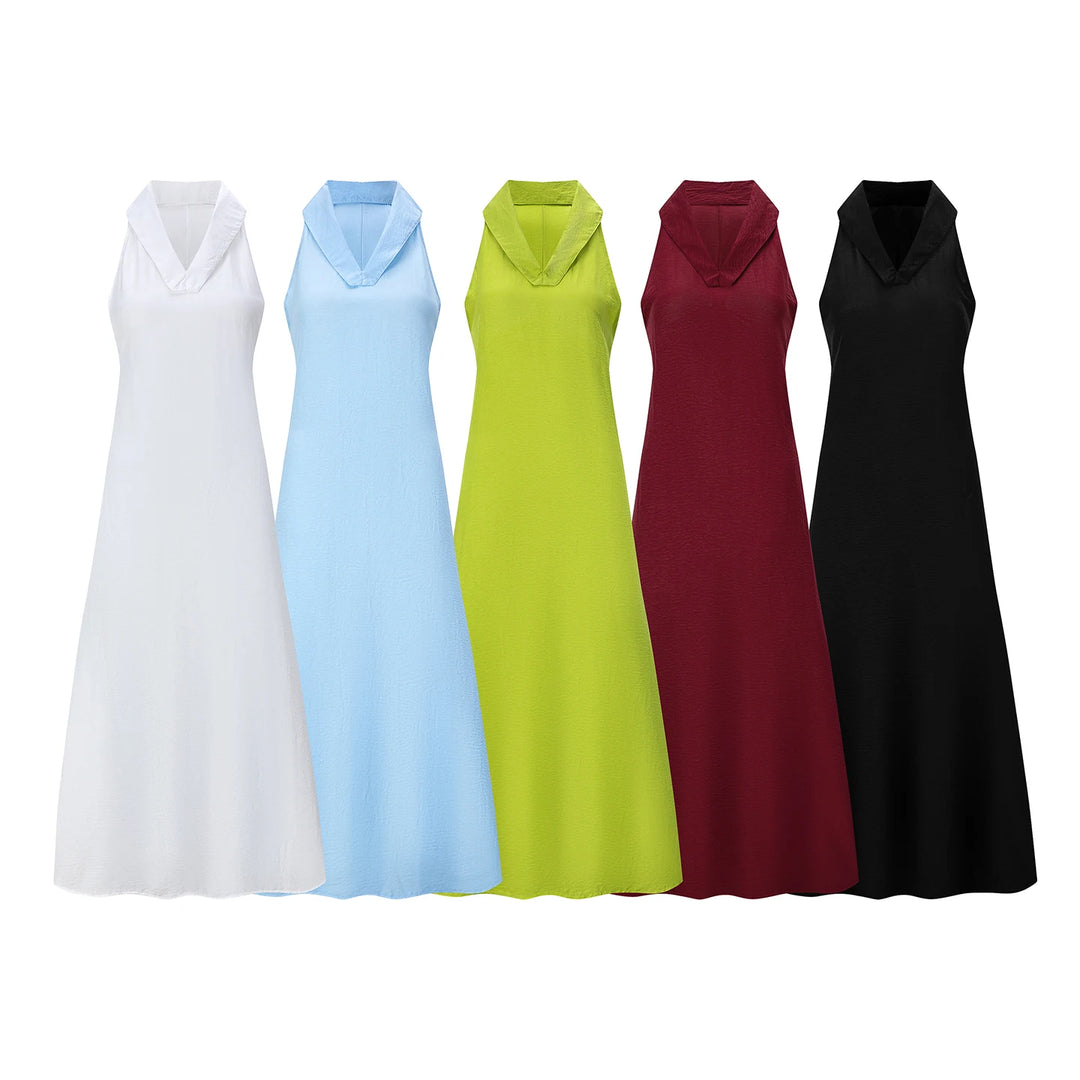 Dresses for Women New Summer Sleeveless Halter Women Dress Casual Black White A-LINE Dress Women Vestidos De Verano Mujer