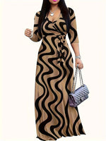 Load image into Gallery viewer, Women's Fashion Print Dress For Women Casual Sexy Deep V Neck Lace-Up Loose Dresses Robe Femme Summer Holiday Womens Clothing