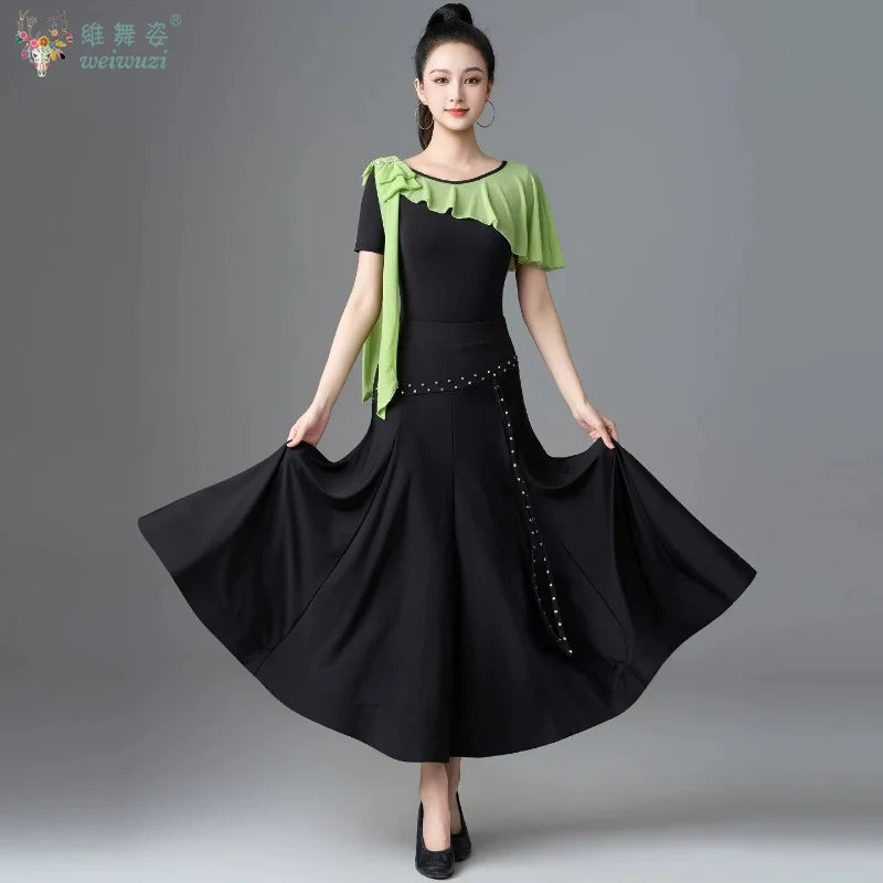 Ballroom Dance Dresses for Women Competition Waltz Dress Clothes Standard Social Modern Dancewear Costumes Large Swing Dress