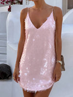 Load image into Gallery viewer, Women's Sexy Sequin Backless Short Dress High Waist Sleeveless Bodycon Mini Dresses 2026 Beach Vacation Party Club Outfits