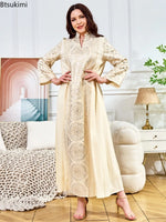 Load image into Gallery viewer, Women Elegant Dresses Eid Muslim Sequins Maxi Dress Jalabiya Morocco Party Robe Evening Dresses Dubai Abaya Kaftan Arab Vestidos