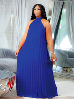 Load image into Gallery viewer, Chiffon Dresses for Women Long Elegant Evening Dress Big Size Round Woman Plus Size Sexy Pleated Halter Dress Summer Wear