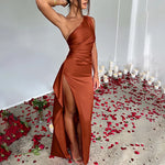 Load image into Gallery viewer, Evening Dress Women Sexy Off Shoulder Long Dresses For Women Elegant Sleeveless Split Up Party Dress Red