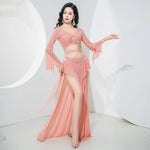 Load image into Gallery viewer, Women Adult Costumes  Horn Long Sleeve Oriental Dance Dress Sparkle Rhinestone Shine Skirt Sexy Side Split Carnival Fantasy New