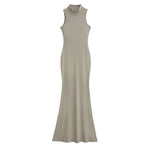 Load image into Gallery viewer, Long dresses for women 2024 Summer sexy knitted dresses elegant bodycon dress vintage clothes evening pary dress turtleneck