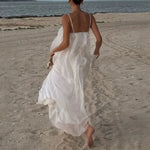 Load image into Gallery viewer, Women's Dresses 2026 Spring U Neck Metal Decor Hollow Boho Party Dress Summer Backless Solid Loose Sling Long Maxi Dress Vestido