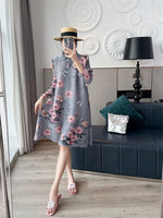 Load image into Gallery viewer, Womens Dresses Evening Dresses Fashion Holiday Style Printed Dress Spring/Summer Flower Folding Long Dress Loose Plus Size Skirt