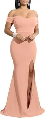 Load image into Gallery viewer, Evening Dresses فساتين سهرة Elegant Women's Off Shoulder High Split Long Formal Party Dress Evening Gown