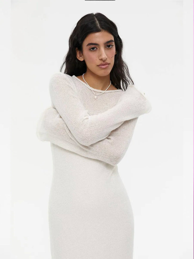 Sweet Pink Mohair Knitted Dress+Vests Dress Women New O-neck Casual Long Sleeve Dresses Suspenders Chic Vintage Two-piece Suit