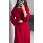 Load image into Gallery viewer, Elegant Evening Dresses For Women 2025 Summer Fashion New O Neck Long Sleeve Slim Waist-hugging Straps Robe Female Party Vestido