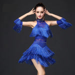 Load image into Gallery viewer, Woman Latin Dance Dress Women Sexy Fringe Ballroom Tango Cha Rumba Samba Dresses For Dancing Stage Show