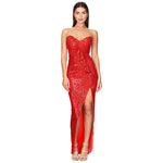 Load image into Gallery viewer, women's casual dresses for woman clothes Strapless sequined slit elegant party dresses evening summer birthday prom dress hwy739