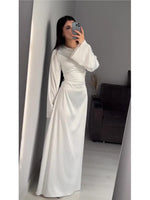 Load image into Gallery viewer, Elegant Evening Dresses For Women 2025 Summer Fashion New O Neck Long Sleeve Slim Waist-hugging Straps Robe Female Party Vestido